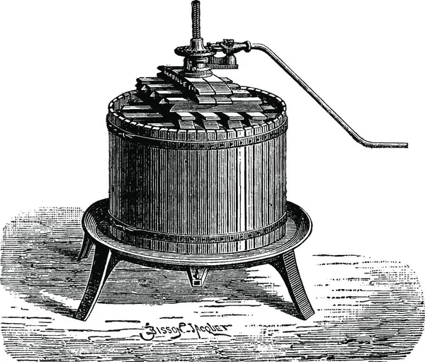 Vista Una Imprenta Ilustración Grabada Vintage Enciclopedia Industrial Lami 1875 — Archivo Imágenes Vectoriales