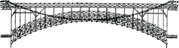 坎塔拉桥的拱门和网关服务 复古雕刻插图 工业百科全书 1875 — 图库矢量图片