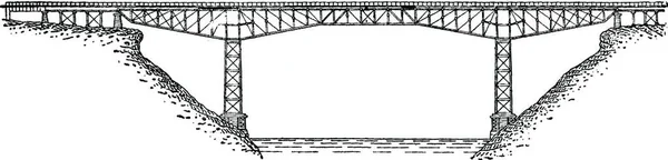 Bro Cantilever Niagara Vintage Ingraverad Illustration Industriella Encyklopedi Lami 1875 — Stock vektor