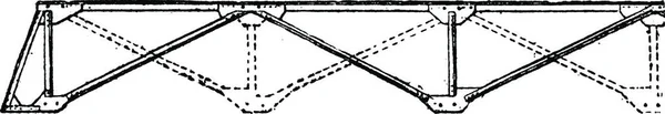 Montage Eines Tragbaren Brückenbalkens Vintage Gravierte Illustration Industrieenzyklopädie Lami 1875 — Stockvektor