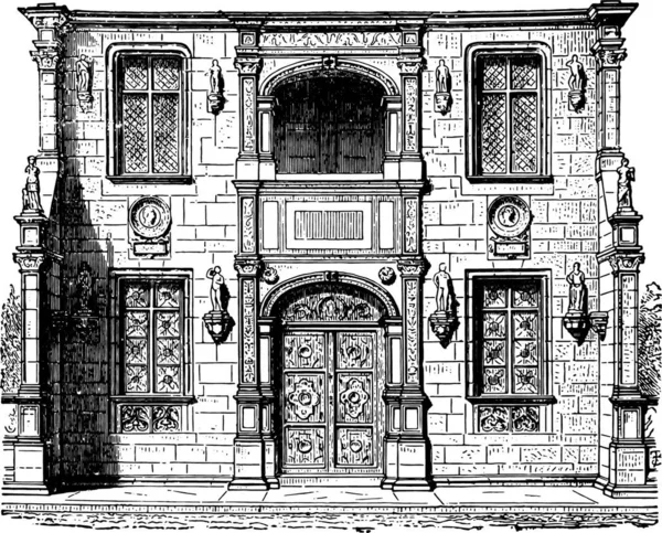 Croquis Vieux Bâtiment Paris France — Image vectorielle