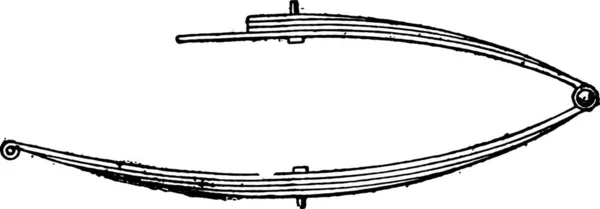 半弹簧夹手 复古刻插图 工业百科全书 1875 — 图库矢量图片
