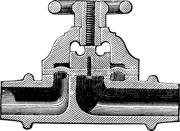 Wasserhahn Blei Gehärtet Säuren Vintage Gravierte Illustration Industrieenzyklopädie Lami 1875 — Stockvektor