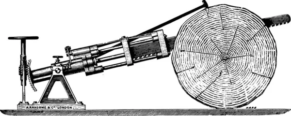 Ilustração Gravada Antiga Vintage Detector Metais Enferrujado — Vetor de Stock