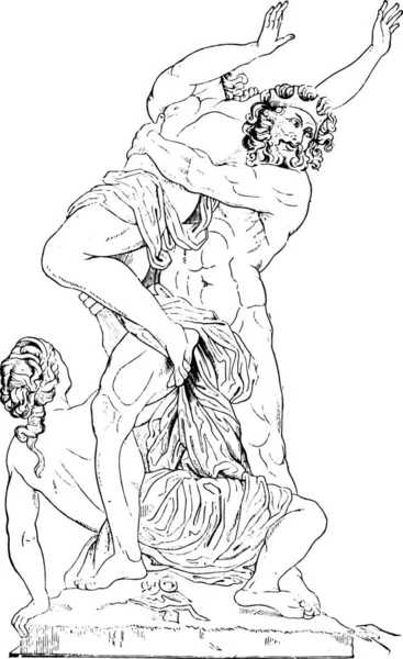 普罗瑟派恩被吉拉尔东的绑架 复古雕刻插图 工业百科全书 1875 — 图库矢量图片