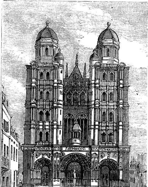 Catedral Dijon Borgonha França Durante Década 1890 Gravura Vintage Ilustração — Vetor de Stock