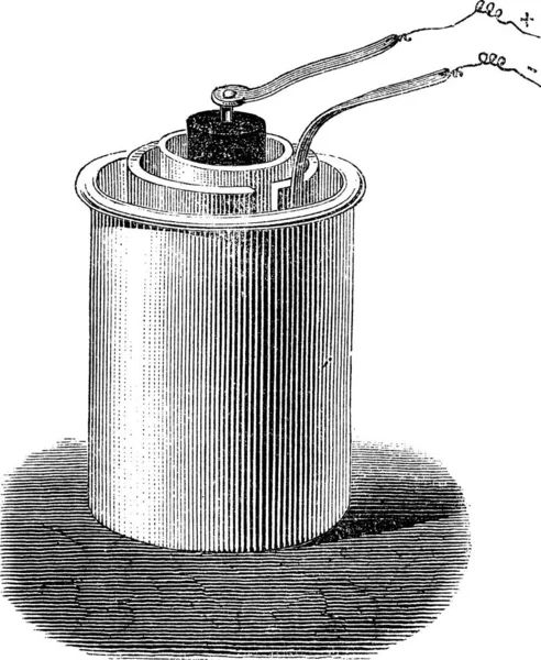 Bunsenzelle Auch Als Batterie Bekannt Alte Gravierte Illustration Der Bunsenzelle — Stockvektor