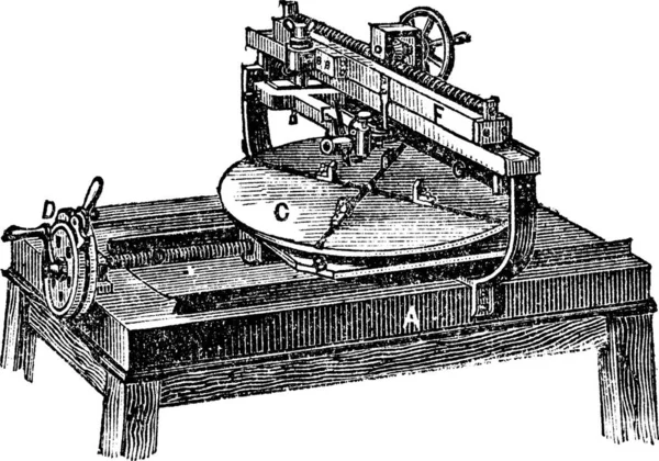 Machine Graver Gravure Vintage Ancienne Illustration Gravée Machine Gravure Avec — Image vectorielle