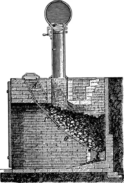 Four Siemens Illustration Gravée Vintage Encyclopédie Industrielle Lami 1875 — Image vectorielle