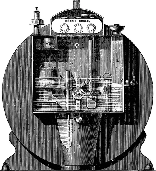 Vooraanzicht Van Normale Timer Voorste Muur Van Laars Vintage Gegraveerd — Stockvector