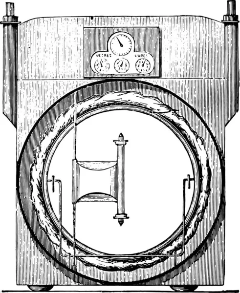 Sec Meter Onveranderlijk Maatregel Vintage Gegraveerde Afbeelding Industriële Encyclopedie Lami — Stockvector