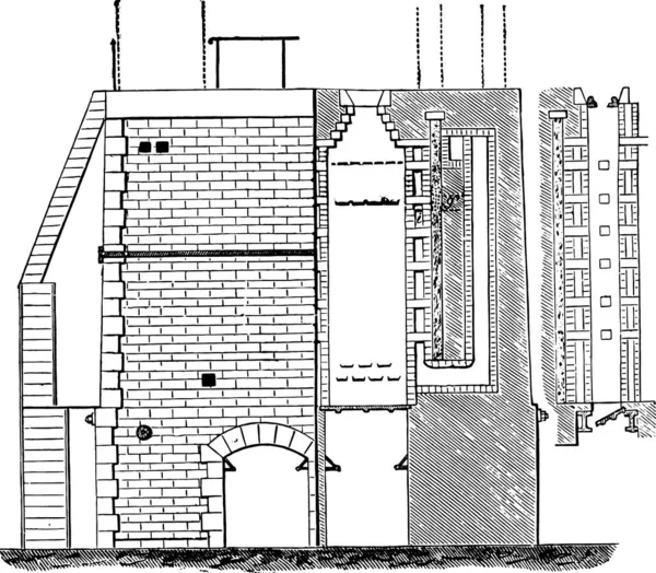 Schizzo Dell Interno Dell Edificio Illustrazione Vettoriale — Vettoriale Stock