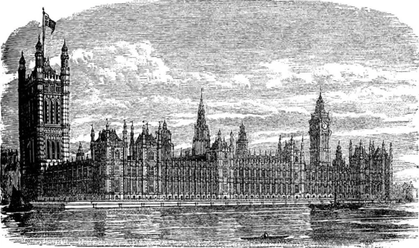 Palác Westminsteru Nebo Domy Parlamentu Nebo Westminsterský Palác Londýně Anglie — Stockový vektor