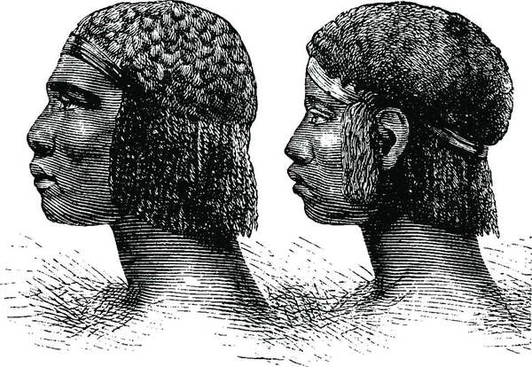 Huambo Man Woman Angola Південній Африці Гравюра Основі Англійського Видання — стоковий вектор
