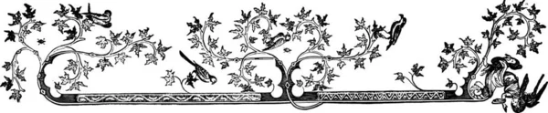 Bordure Dessinée Des Heures Louis France Duc Anjou Roi Naples — Image vectorielle