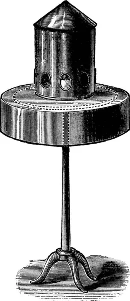 Alimentador Pombos Alimentador Pássaros Ilustração Gravada Vintage Enciclopédia Trousset 1886 — Vetor de Stock