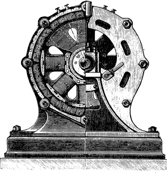 Máquina Divisão Gram Vintage Gravada Ilustração Enciclopédia Industrial Lami 1875 — Vetor de Stock