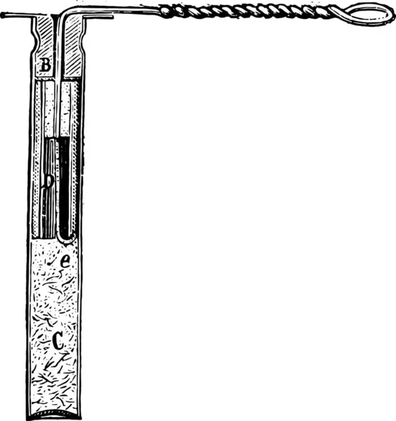 Squib Friction Land Artillery Illustrazione Incisa Epoca Enciclopedia Industriale Lami — Vettoriale Stock