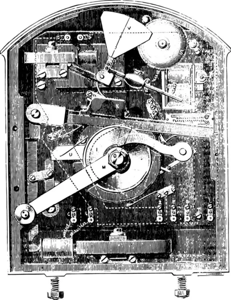 セマフォ ボックス ビンテージの刻まれた図のセクション 産業百科事典 1875 — ストックベクタ