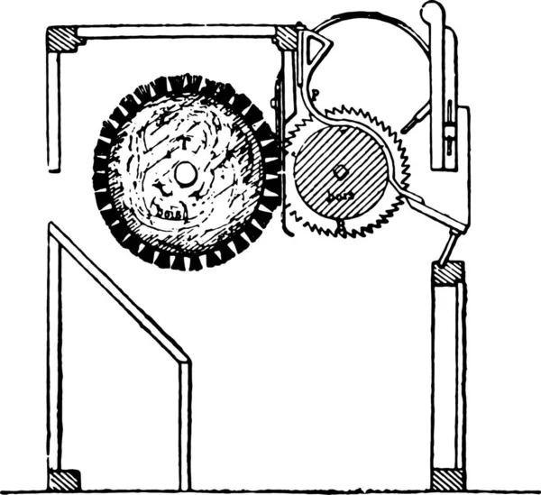 Bomull Gin Saw Gin Vintage Ingraverad Illustration Industriella Encyklopedi Lami — Stock vektor