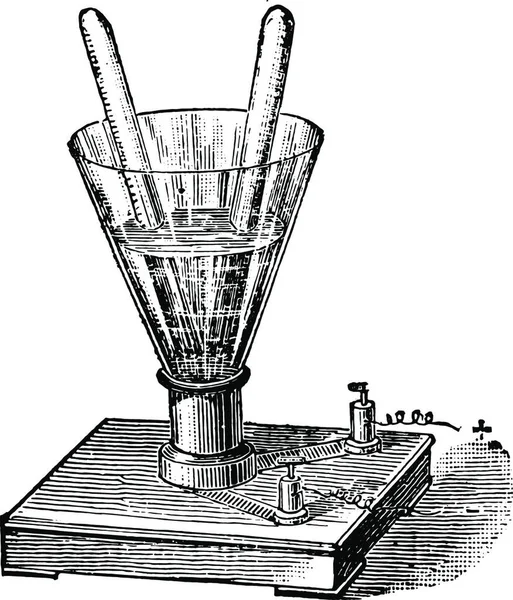 Análisis Agua Por Batería Ilustración Grabada Vintage Enciclopedia Industrial Lami — Archivo Imágenes Vectoriales