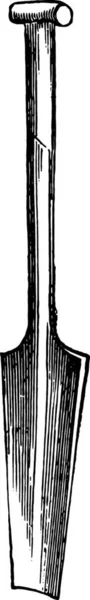 铲排水拐杖稍凹刀片 复古刻插图 工业百科全书 1875 — 图库矢量图片