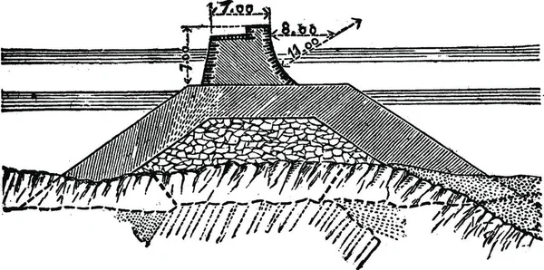 Sekcja Tamy Socoa Vintage Ilustracji Grawerowane Przemysłowe Encyklopedia Lami 1875 — Wektor stockowy