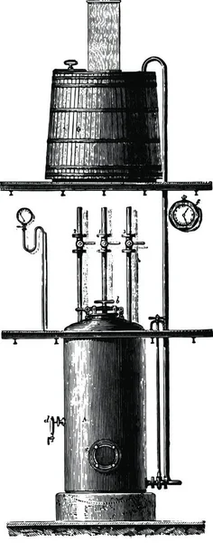 Saccharification Під Тиском Колані Крюгер Пристрою Vintage Вигравірувані Ілюстрації Промислові — стоковий вектор