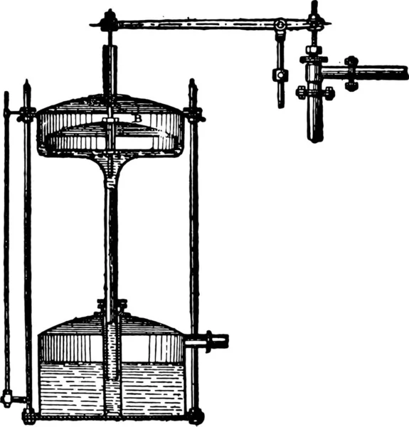 Podrobnosti Regulátor Vintage Ryté Ilustrace Průmyslové Encyklopedii Lami 1875 — Stockový vektor