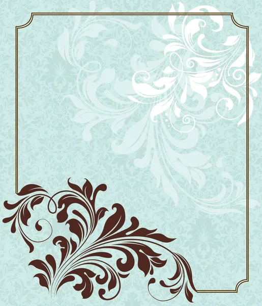 Vintage Invitation Card Ornate Elegant Retro Abstract Floral Design Chocolate — Stock Vector