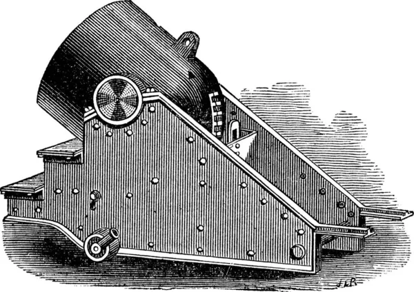 Mörserkanonen Vintage Gravur Alte Gravierte Illustration Eines Mörtels — Stockvektor