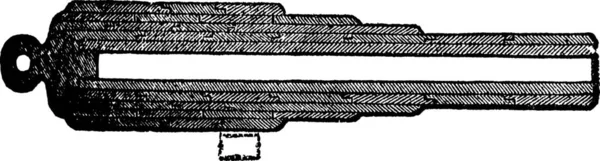 Whithworth 銃セクションまたは Whirtworth ライフル セクション古い彫刻 古いは Withworth 銃のセクションの図を刻まれています ジョセフによって作成されたウィットワース — ストックベクタ