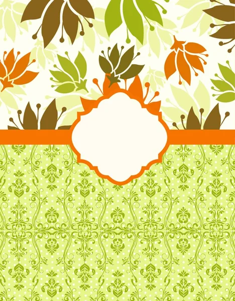 Tarjeta Invitación Vintage Con Elegante Diseño Floral Retro Abstracto Adornado — Vector de stock