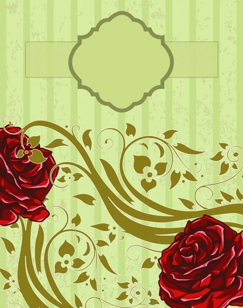 Fondo Floral Romántico Con Rosas Vintage — Vector de stock