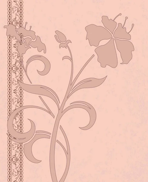 Tarjeta Invitación Floral Ilustración Vectorial — Archivo Imágenes Vectoriales