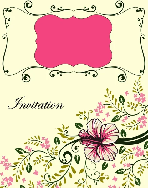 Vintage Invitation Card Ornate Elegant Retro Abstract Floral Design Light — Stock Vector