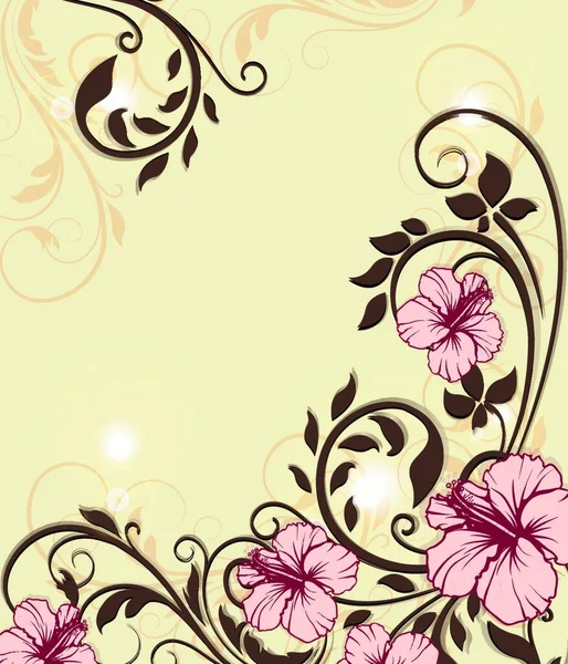 Cartão Convite Vintage Com Design Floral Retrô Elegante Ornamentado Flores —  Vetores de Stock