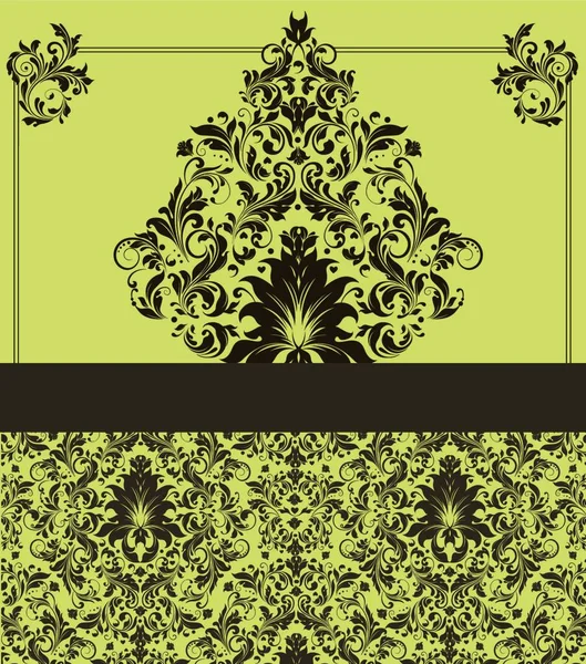 Вінтажні Запрошення Листівки Витонченим Ретро Абстрактним Квітковим Дизайном Шоколадно Коричневими — стоковий вектор