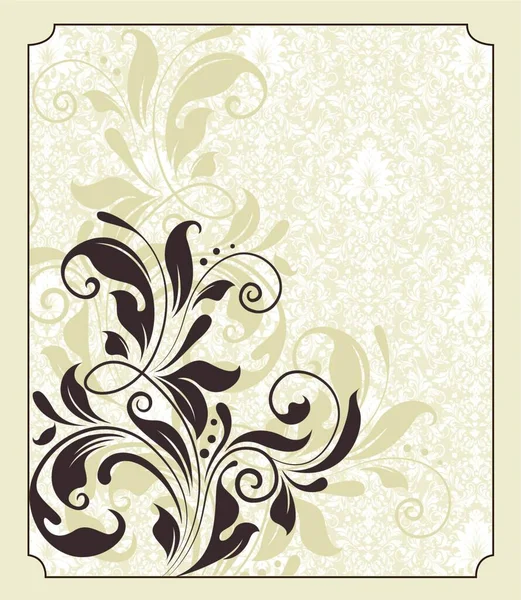 Vintage Invitation Card Ornate Elegant Retro Abstract Floral Design Chocolate — Stock Vector
