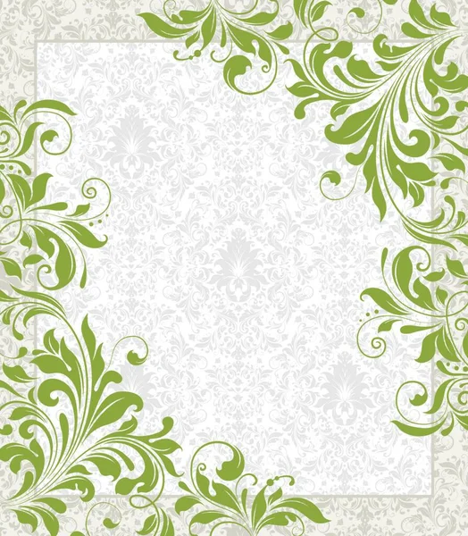 Tarjeta Invitación Vintage Con Elegante Diseño Floral Retro Abstracto Adornado — Vector de stock