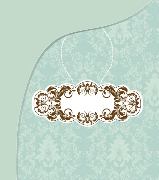 Carte Invitation Vintage Avec Motif Floral Rétro Élégant Décoré Fleurs — Image vectorielle