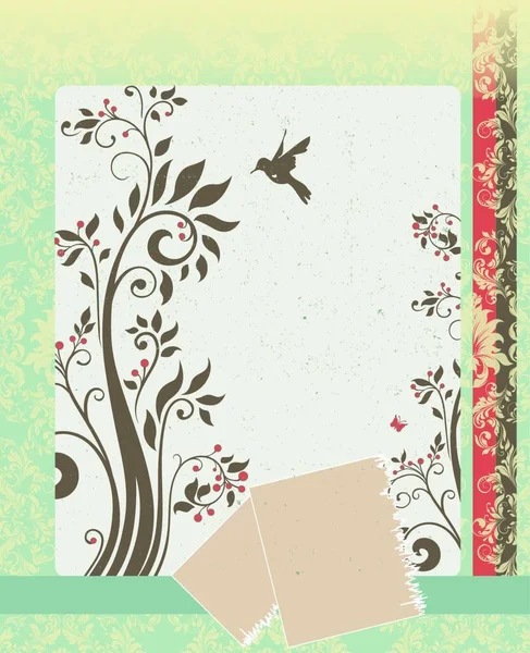 Cartão Convite Vintage Com Ornamentado Elegante Retro Design Floral Abstrato —  Vetores de Stock