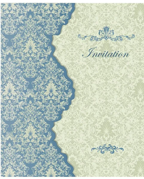 Vintage Invitation Card Ornate Elegant Retro Abstract Floral Design Light — Stock Vector