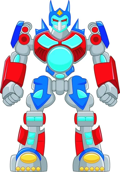 Cartoon Sterke Robot Kleurrijk — Stockvector