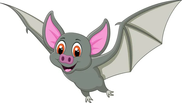 Bat Cartoon Voando Ilustração Vetorial — Vetor de Stock