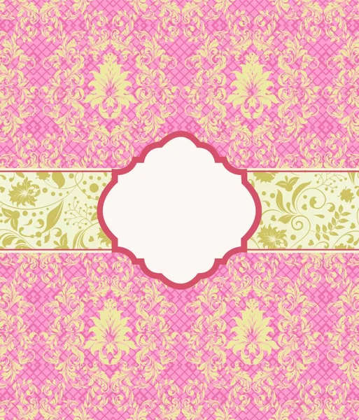 Vintage Uitnodigingskaart Met Een Sierlijke Elegant Retro Abstract Floral Design — Stockvector