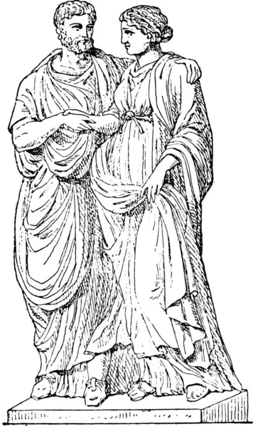 Ілюстрація Християнського Молодого Старого Грецького Століття — стоковий вектор