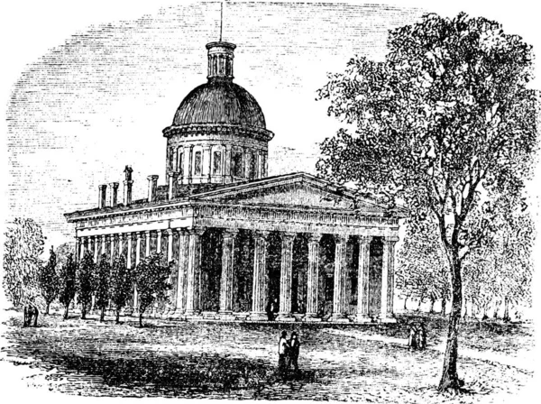 Indiana Statehouse Indiana America 1890S Vintage Engraving Old Engraved Illustration — Stock Vector