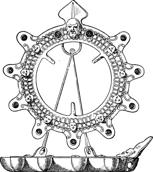 Ilustrație Vectorială Unui Ceas Busolă — Vector de stoc