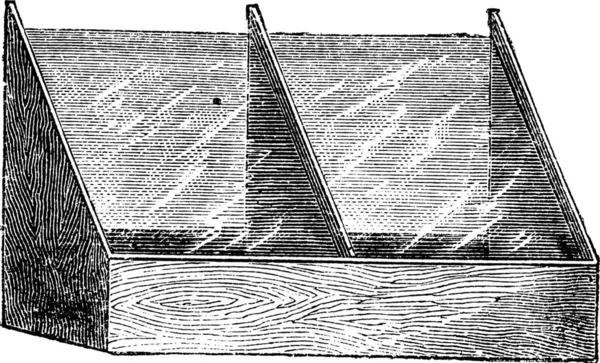 Gravure Sur Bois Une Route Avec Une Grande Fenêtre — Image vectorielle